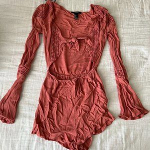 Coral/Pink Cut out Romper